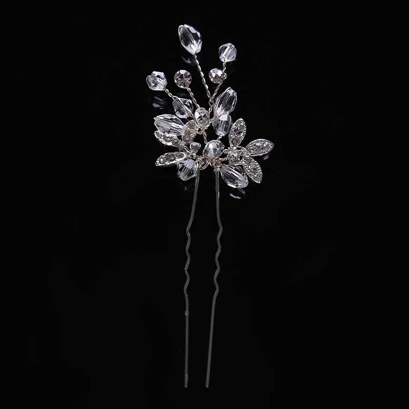 Kẹp tóc hình lá đính đá lấp lánh cho phái nữ