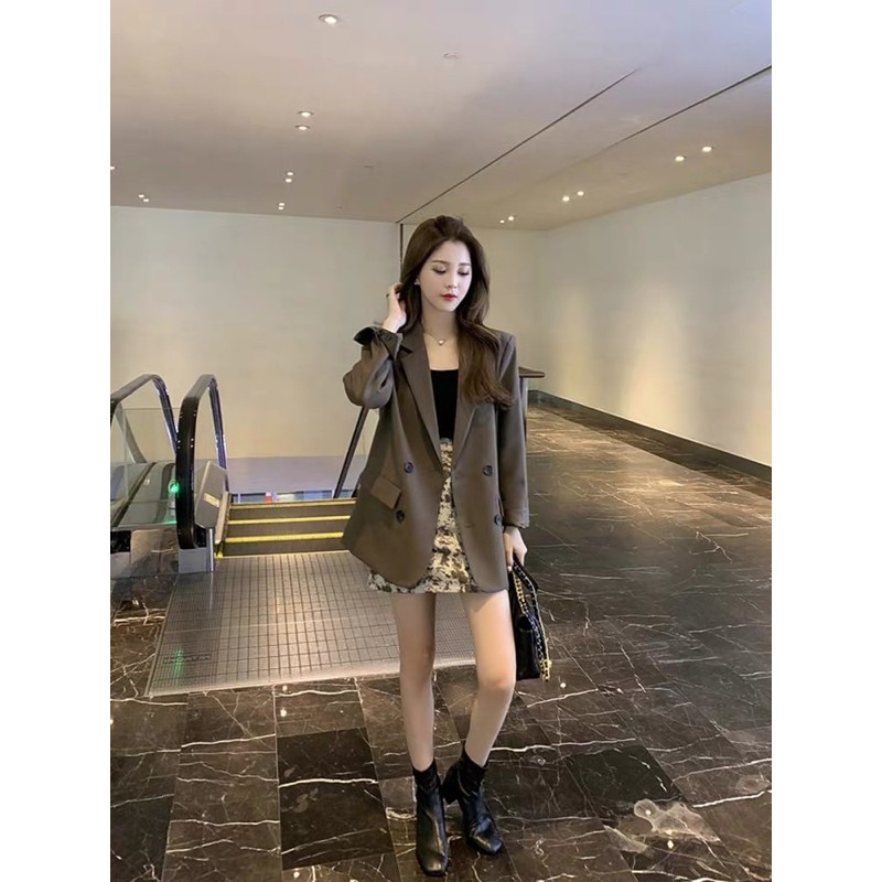 Áo vest blazer basic 4 cúc hai lớp có đệm vai m100 | BigBuy360 - bigbuy360.vn