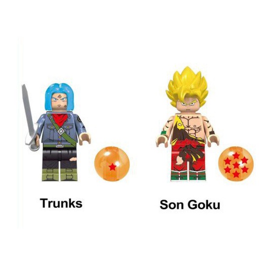 Bộ 2 nhân vật minifigures Son Goku và Trunks KF6042 - Dragon Ball Z