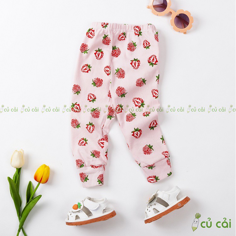 Quần dài chục cho bé gái chất cotton bozip đẹp từ 7 - 17kg QCH02