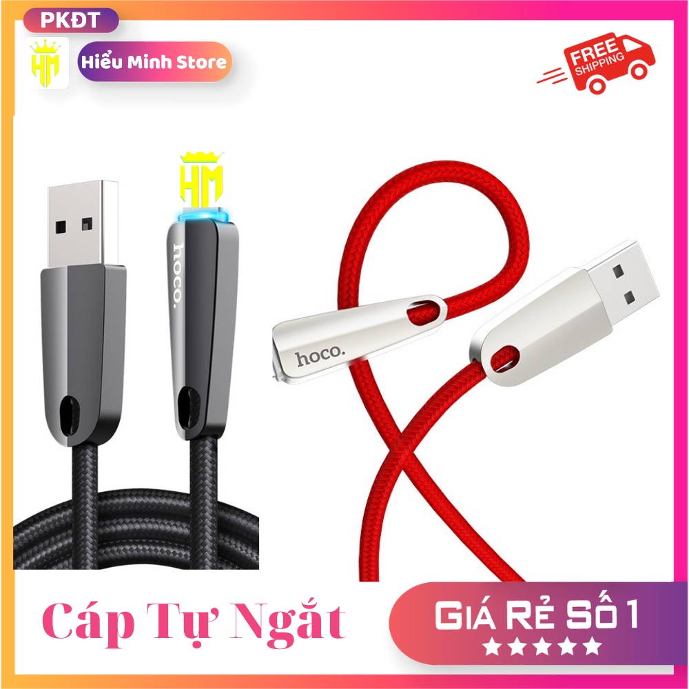 Cáp sạc tự ngắt Hoco u35, có sạc nhanh, có đèn báo khi sạc,chất liệu vải dù 1m2