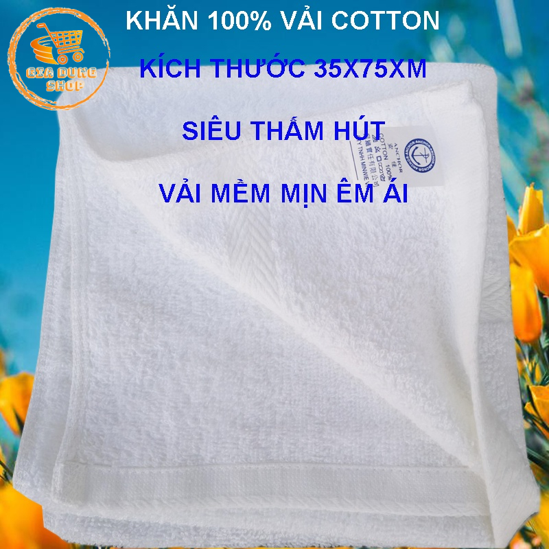 Khăn Gội Đầu, Khăn Tắm Vải Cotton 100% Kích Thước 35X75CM Hàng Đẹp Siêu Thấm Hút Nước