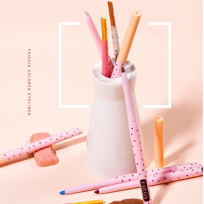 Chì kẻ mắt FAICCIA nhiều màu nét sắc mảnh chống nước lâu trôi Cookies Stick Gel Eyeliner FACI08