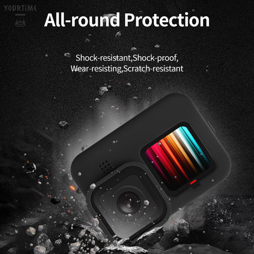 Vỏ bảo vệ bằng silicon màu đen kèm nắp ống kính cho GoPro Hero 9
 | BigBuy360 - bigbuy360.vn