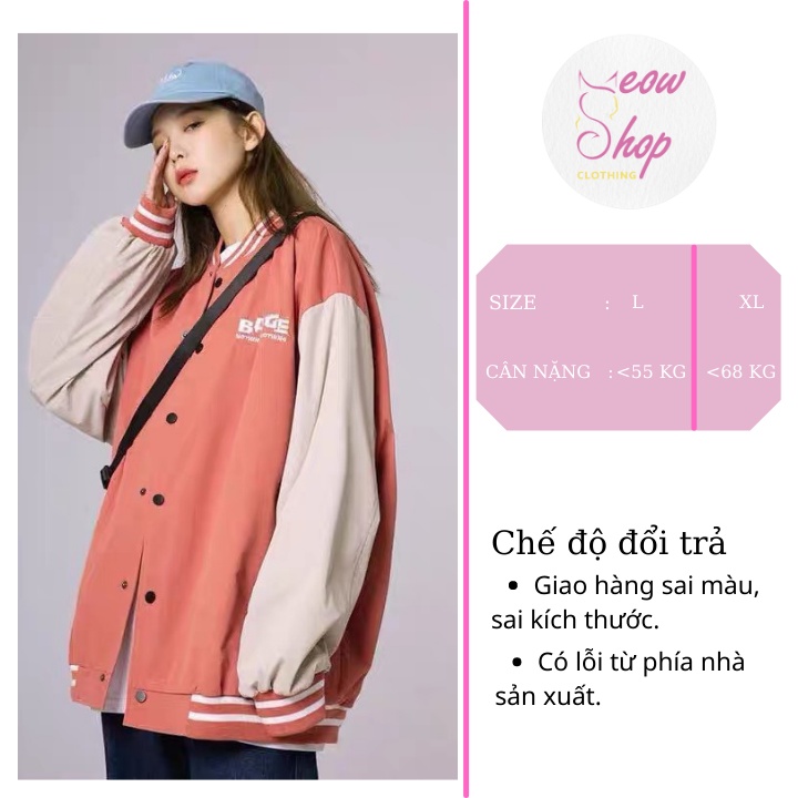 áo khoác dù nam nữ kiểu bomber hai lớp form rộng siêu xinh