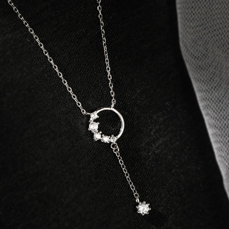 925 Silver Plated Necklace with Fashion Stones for Women