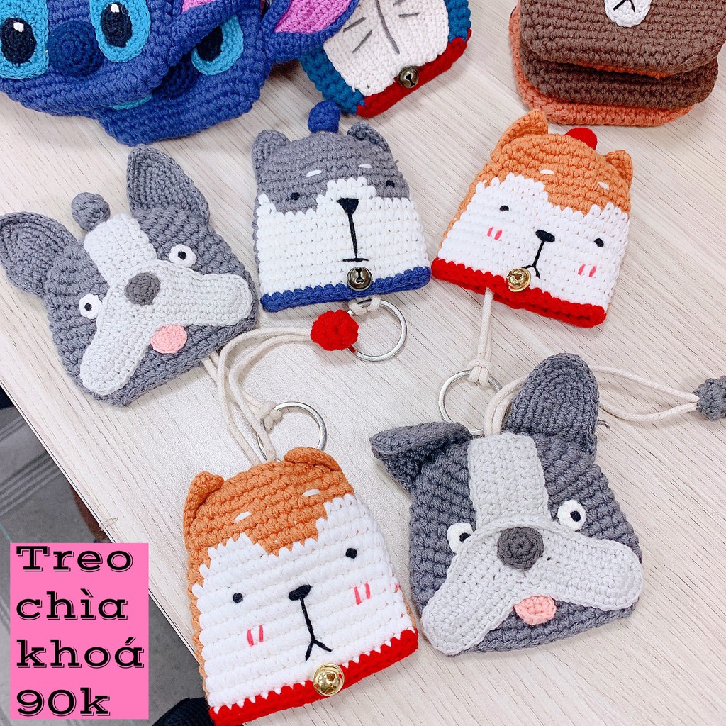 MÓC TREO CHÌA KHÓA LEN CHÓ SHIBA / MẶT XỆ | DANI STORE