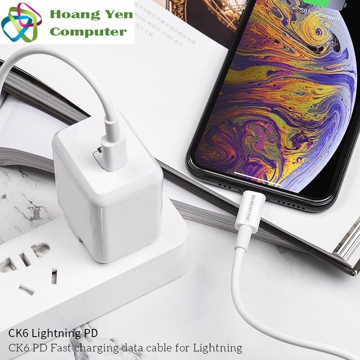 Cáp Sạc Nhanh Borofone CK6 Cho IPhone TYPE C ra LIGHTNING Chuẩn Power Delivery Hổ Trợ Sạc Nhanh 18W Dài 1M - BH 12 Tháng