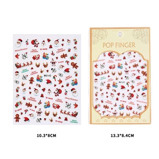 Sticker Dán Móng Họa Tiết Hoạt Hình 3d Chủ Đề Giáng Sinh