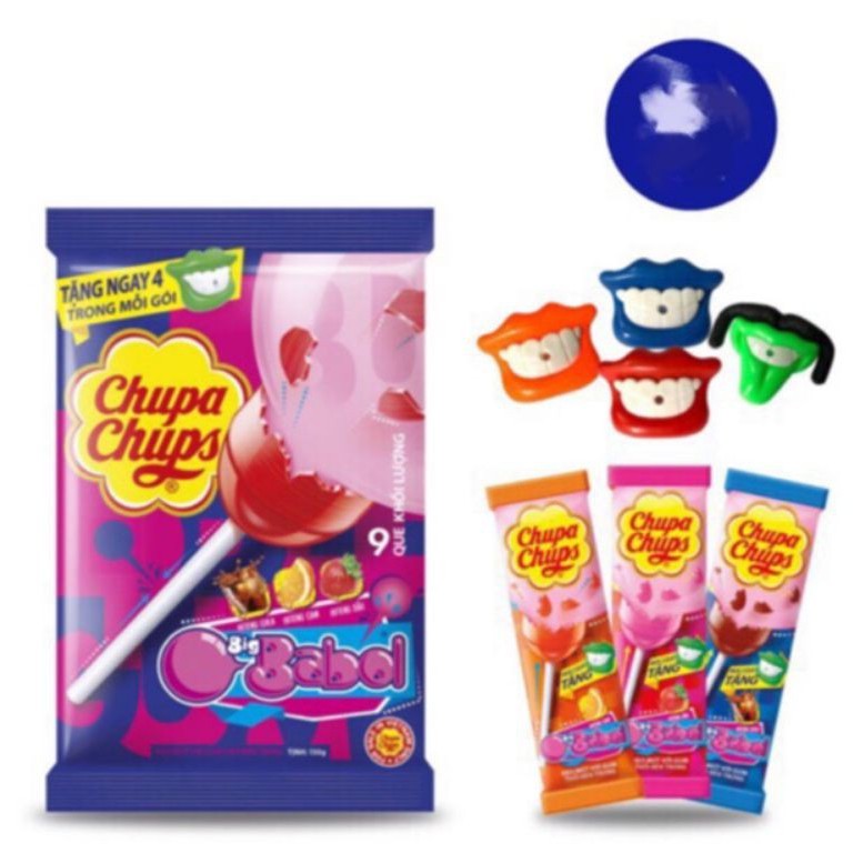 Bịch 30 cây Kẹo Mút Gum Thổi Chupa Chups Nhân Big Babol Bên Ngoài Là Kẹo Mút Bên Trong Là Kẹo Cao Su