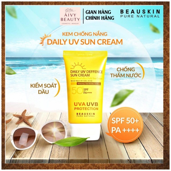 Kem chống nắng kiểm soát dầu chống thấm nước BEAUSKIN Daily UV Deffence Sun Cream 50ml