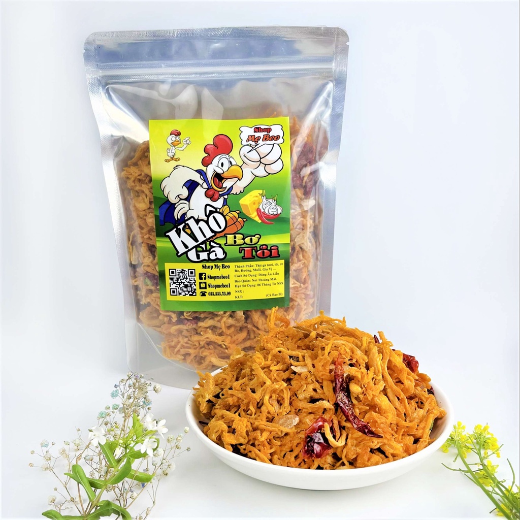 500Gr Khô gà bơ tỏi xé cay cực ngon | BigBuy360 - bigbuy360.vn