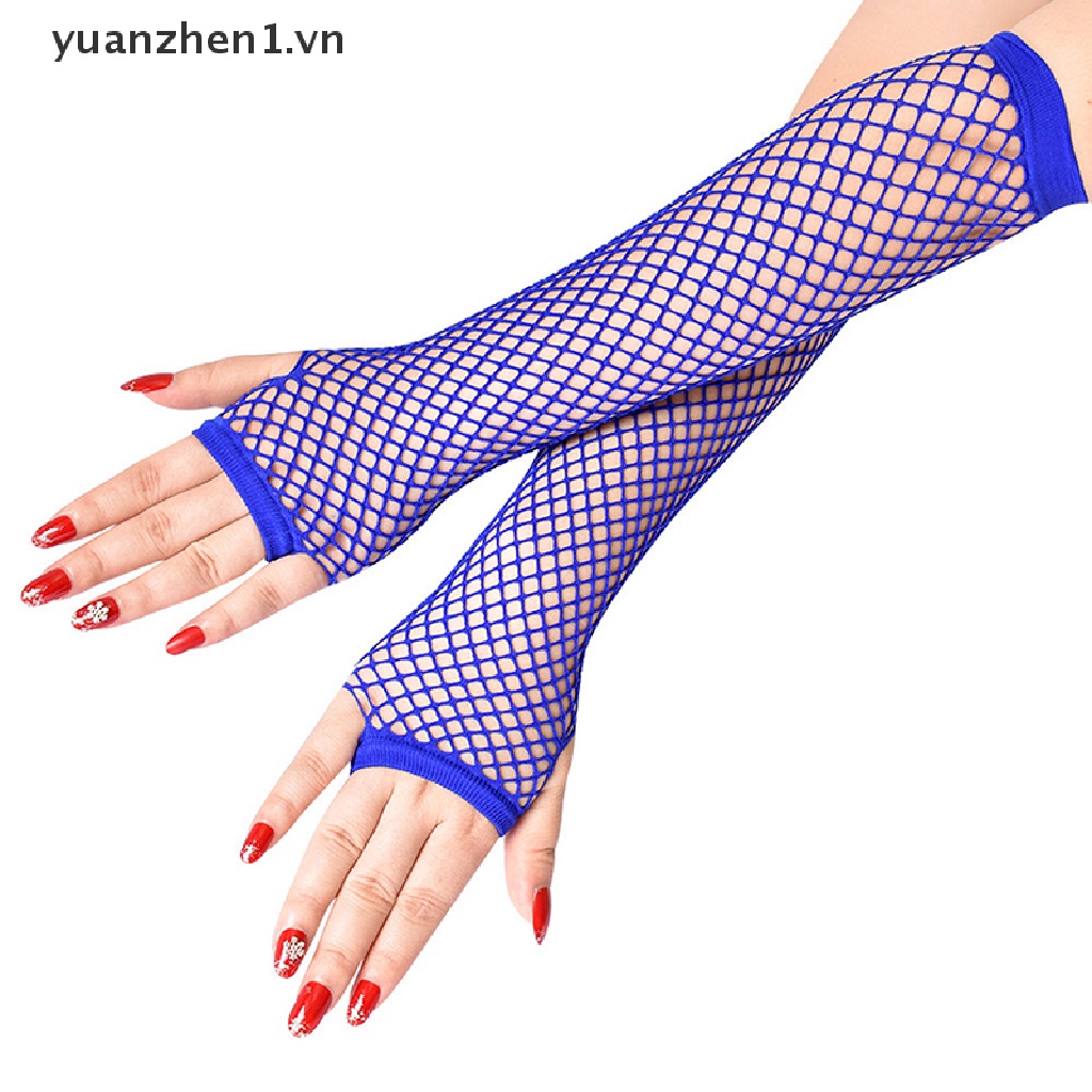 Găng Tay Lưới Hở Ngón Màu Đen Cá Tính Cho Nữ