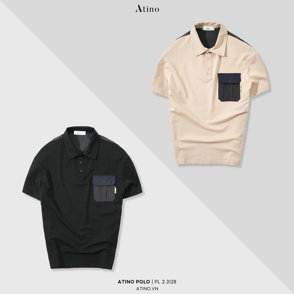 Áo Polo Nam Túi Ngực ATINO Chất Liệu Cotton Cao Cấp Thoáng Mát Form Regular PL2.3128