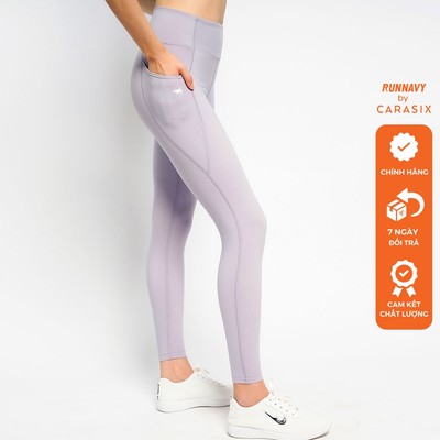 Quần tập gym yoga legging nữ cạp cao WLF65 Runnavy by Carasix, nâng mông, vải thấm hút khô thoáng