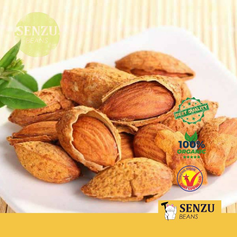 Hạt Hạnh Nhân Rang Bơ (Almonds) hũ 450g - Senzu Beans