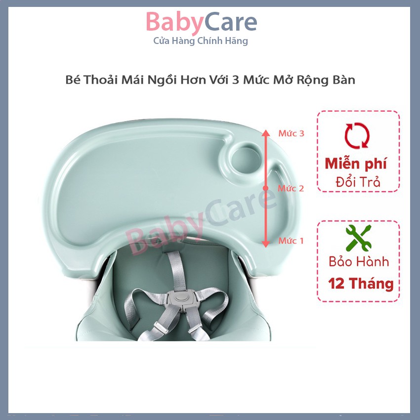 FREESHIP - Ghế Ăn Dặm Có Bánh xe BellyBaby BB105 , Gấp Gọn Tiện Dụng, Phiên Bản 2021 FULL Phụ Kiện - BabyCare