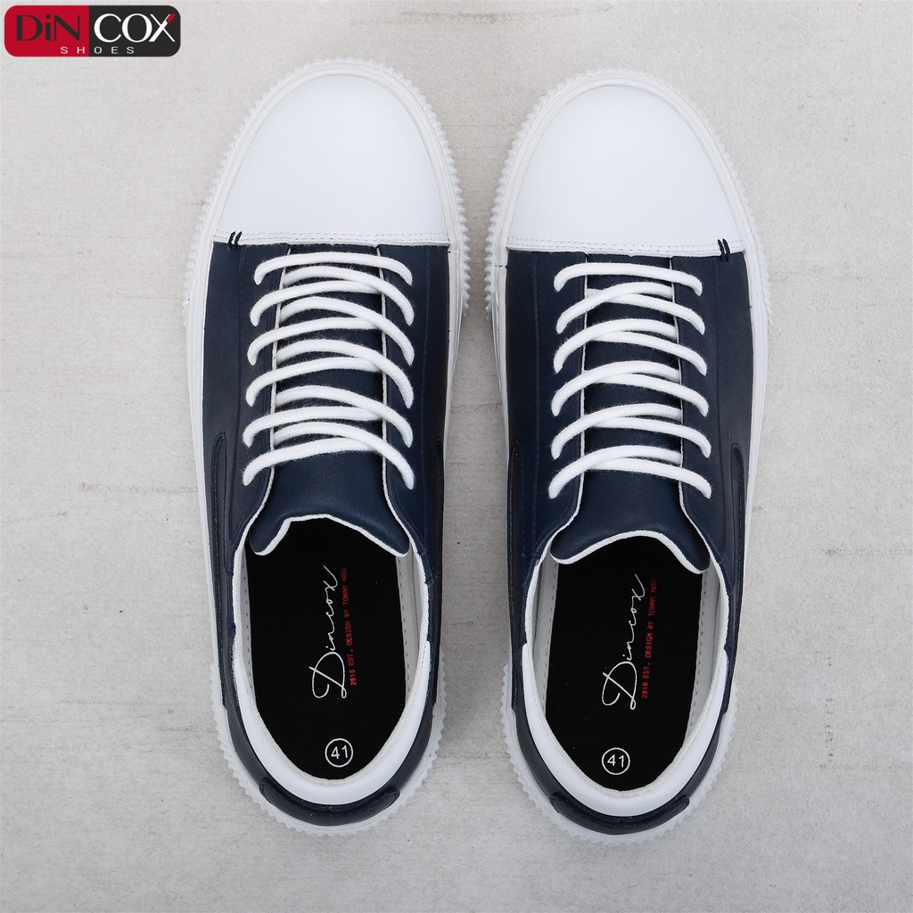 Giày Sneaker Da Nam DINCOX D07 Tinh Tế Hiện Đại Navy/White