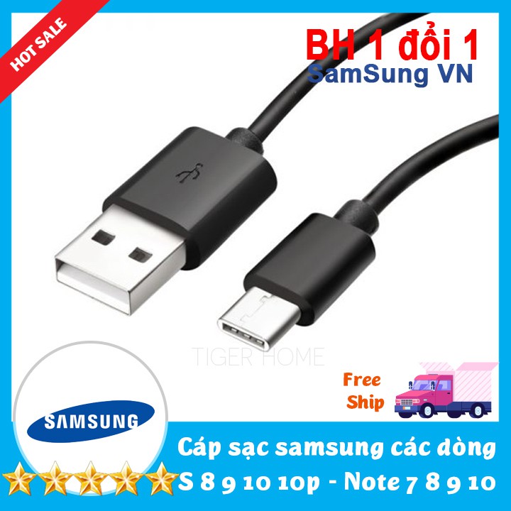 [Mã 2404EL10K giảm 10K đơn 20K] Cáp sạc nhanh USB Type CGalaxy S8, S8+,s9,s9+,s10,s10+,Note8,Note9 ZIn