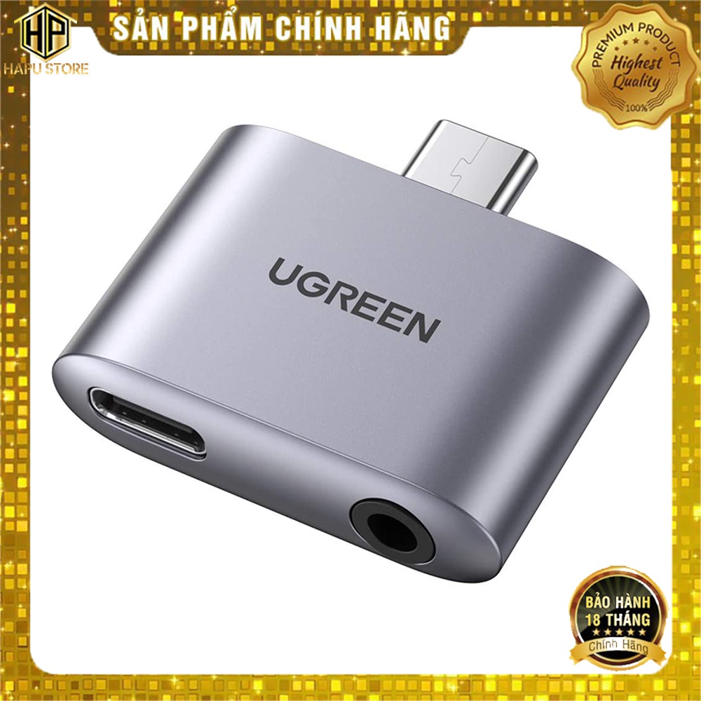 Đầu chuyển USB Type C sang 3.5mm Ugreen 70311 hỗ trợ sạc PD 30W cao cấp - Hapustore