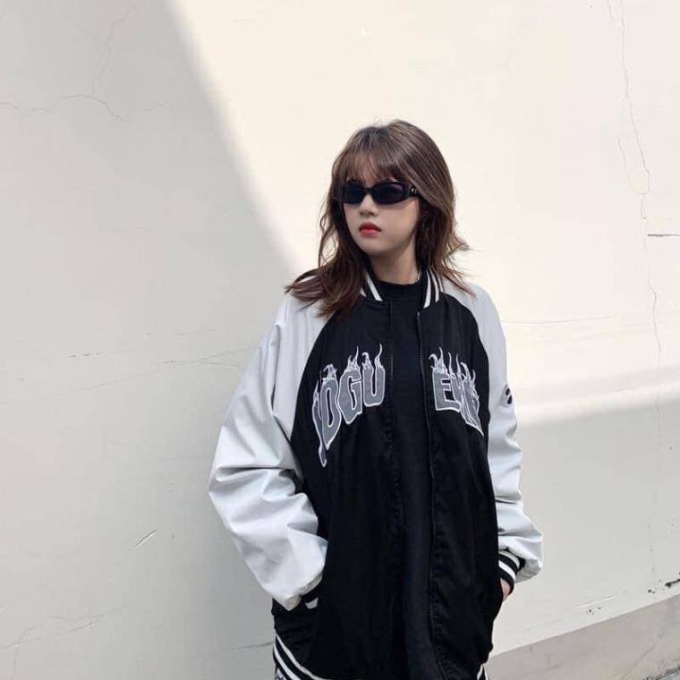 Áo Khoác Bomber Hoạ Tiết Lửa Thời Trang Thu Đông Nam Nữ Hàng 1 Lớp Form Rộng Freesize Hot 2021