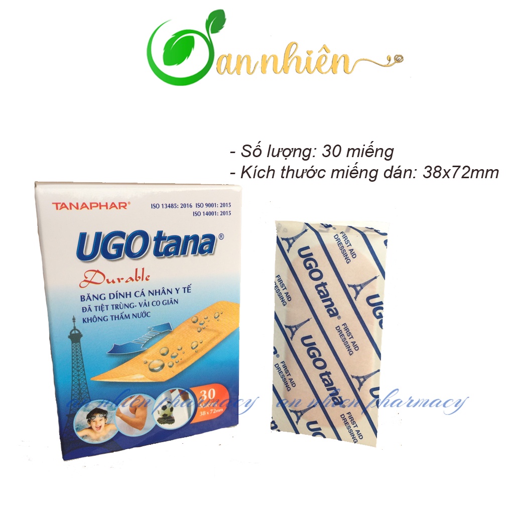 Băng dính cá nhân y tế UGO TANA đã tiệt trùng, vải co giãn, không thấm nước