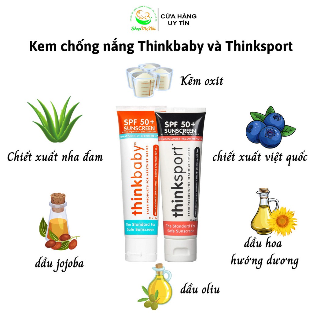 Kem chống nắng vật lý Thinkbaby Suncreen Spf 50.