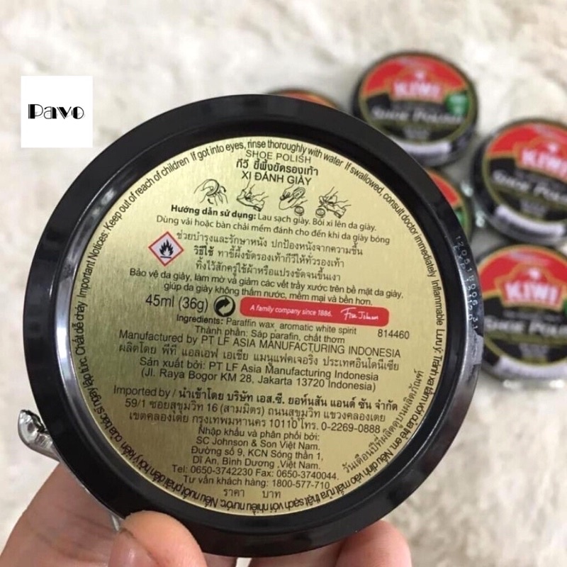 Xi đánh giày Kiwi, đen, không màu, nâu đủ màu Thái Lan, Chính Hãng
