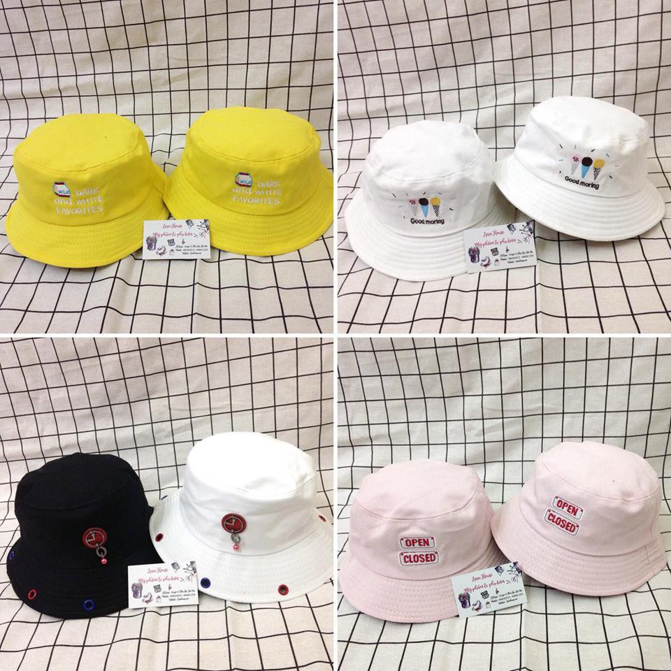 Mũ nón bucket vải kakhi ngộ nghĩnh