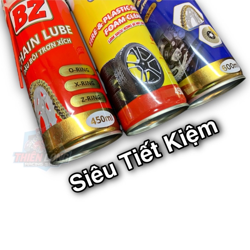 Compo Vệ Sinh BZ Gồm Bôi Trơn Dưỡng Sên BZ + Rửa Sên BZ + Phục Hồi Nhựa Nhám Bz