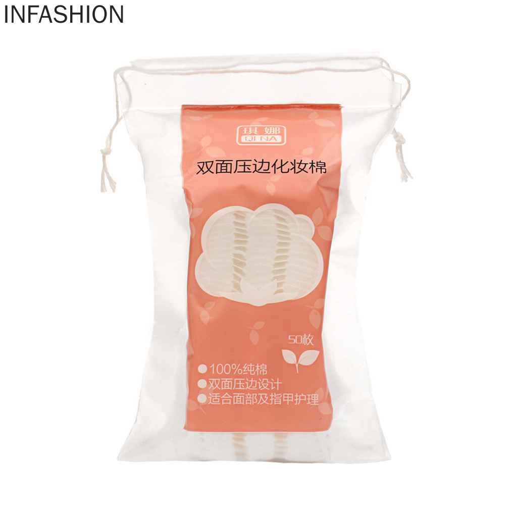 [Hàng mới về] Túi 50 miếng bông tẩy trang hai mặt dùng một lần tiện dụng