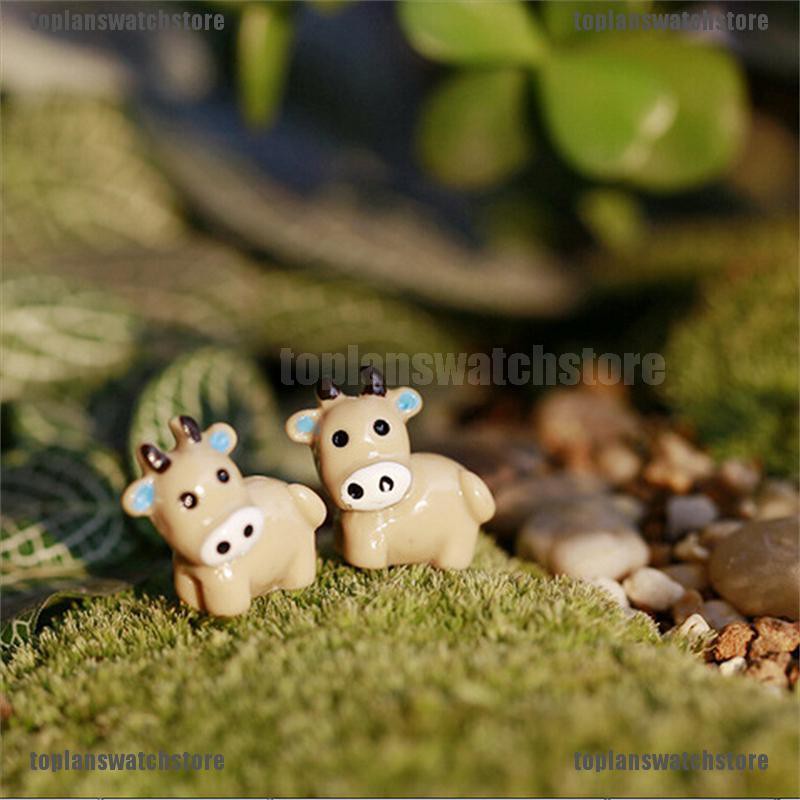 Bộ 2 Mô Hình Bò Sữa Mini Dễ Thương Dùng Trang Trí Nhà Cửa