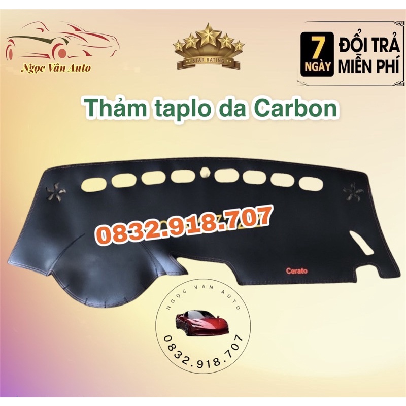 Thảm Taplo Da Cerato + K3 2012 - 2018, Da Carbon Cao cấp