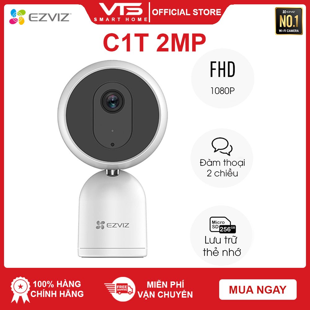 Camera IP WIFI EZVIZ C1T 2MP, Full HD 1080P - Đàm Thoại 2 Chiều, Phát Hiện Chuyển Động - VTS Smart Home