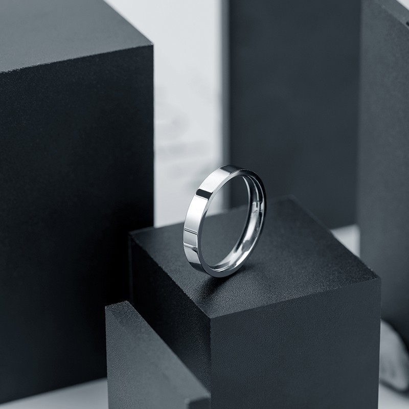 Nhẫn Nam Nữ Unisex Trơn Basic Plain Ring Asta Accessories Màu Bạc Đẹp - Nhẫn Cá Tính Titan Không Gỉ - Plain Ring Nhỏ
