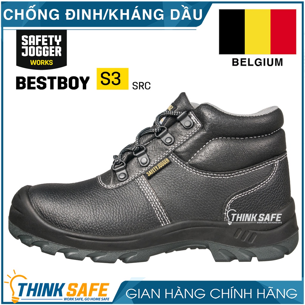 Giày bảo hộ lao động nam Jogger Bestboy S3 cổ cao, chống thấm nước - Thinksafe