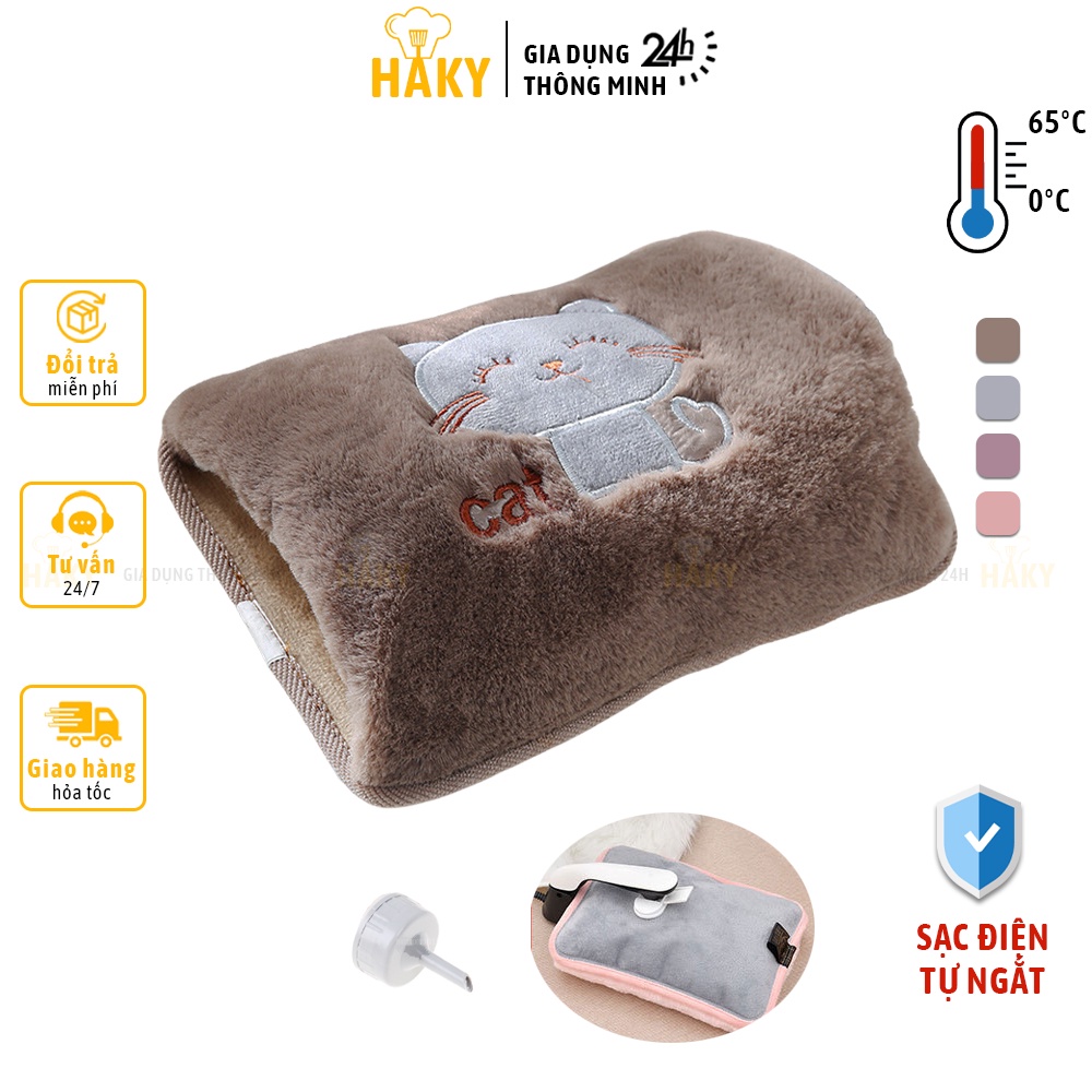 Túi Chườm Nóng Cao Cấp Sạc Điện Tự Ngắt Hình Dễ Thương Haky031, Túi Sưởi Nóng Lạnh Giảm Ê Buốt Chân Tay, Đau Bụng Kinh