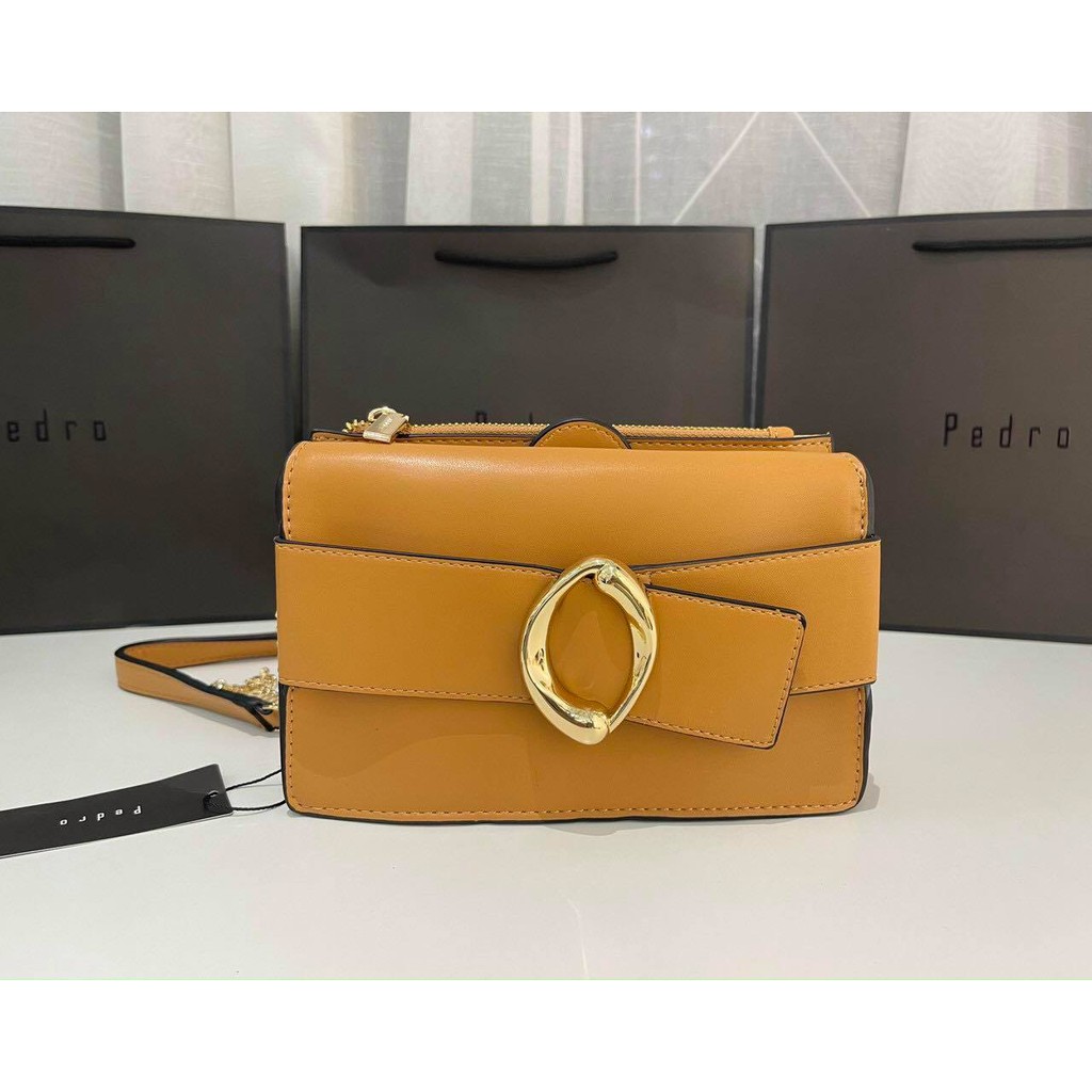 Túi Đeo Chéo Pedro Textured Leather Shoulder Bag PW2-75940005 Màu Trắng, Đen, cam