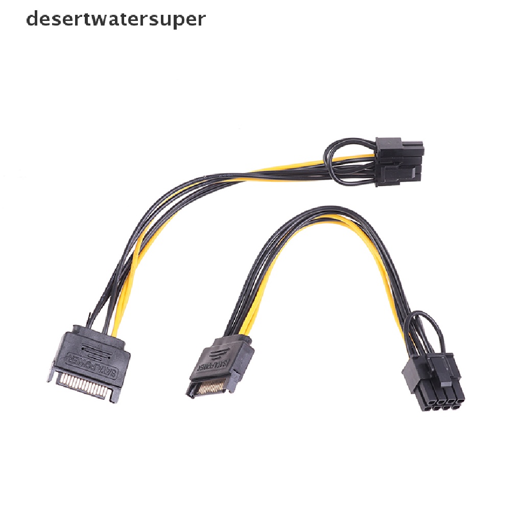 Set 2 dây cáp nguồn 15pin SATA Male sang 8pin(6+2) PCI-E sang 8 pin | BigBuy360 - bigbuy360.vn