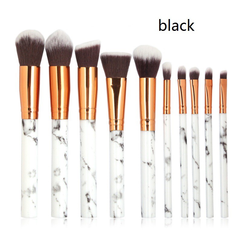 Set 10 cọ trang điểm chuyên nghiệp MAANGE với họa tiết đá cẩm thạch đẹp mắt