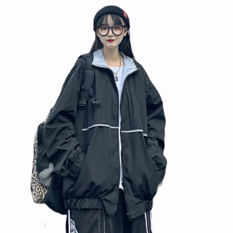 Áo Khoác Nữ Form Rộng Sọc Gân 2 Lớp Siêu HOT