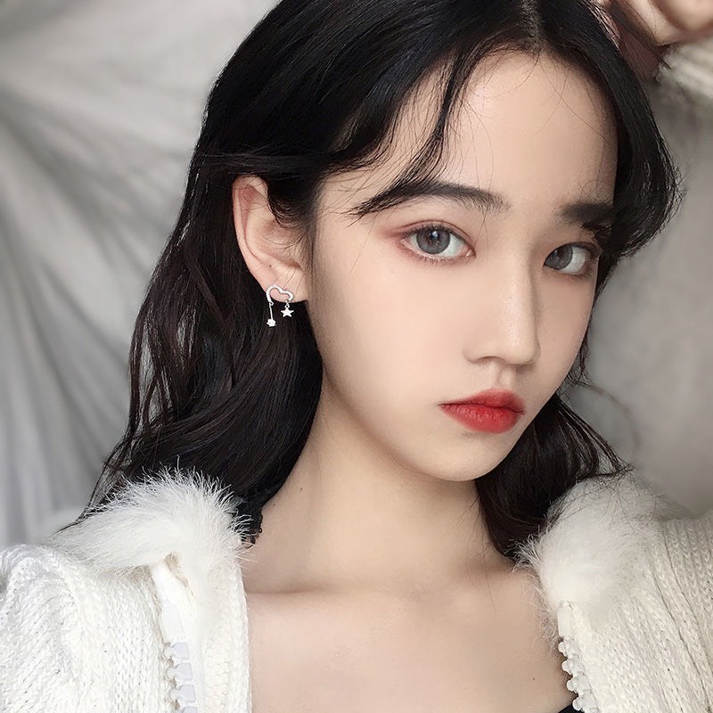 Bông tai nữ Madeline B01 bạc S925 kiểu dáng trái tim đính đá tuyệt đẹp