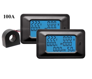 Thiết bị đo công suất 100A 220V công tơ điện tử màn hình LCD hiển thị 6 thông số đồng hồ điện tử