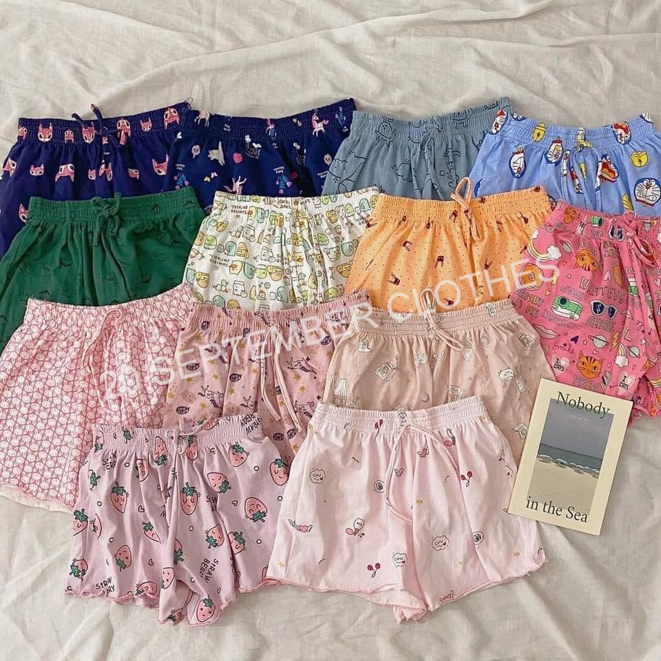 Quần Đùi Thái Nữ Mùa Hè 🌸 Quần Ngủ Nữ Cotton Nhún Viền Họa tiết ❤️FREESHIP❤️ | BigBuy360 - bigbuy360.vn