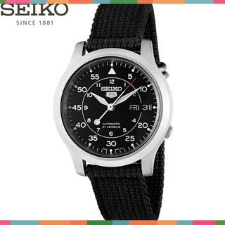 Đồng hồ nam chính hãng seiko 5 quân đội snk809k2s - máy cơ dây nato - mặt đen - chống