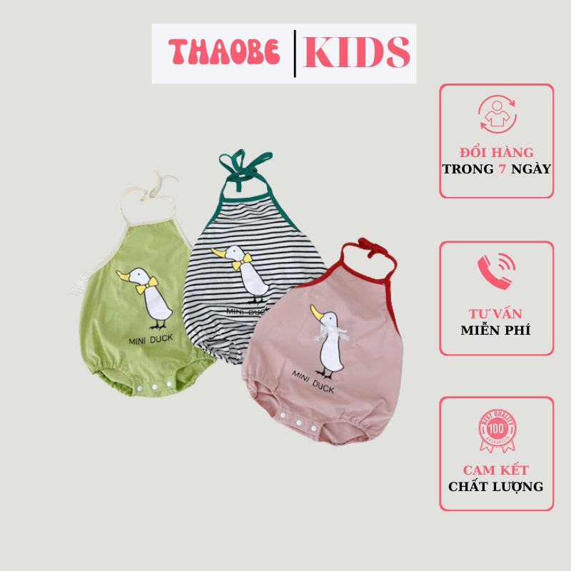 Yếm Cho Bé Gái Sơ Sinh In Hình Vịt Ngộ Nghĩnh Chất Liệu Thun Mát Cho Bé Cân Nặng Từ 4-18kg Thời Trang Trẻ Em THAOBEKIDS