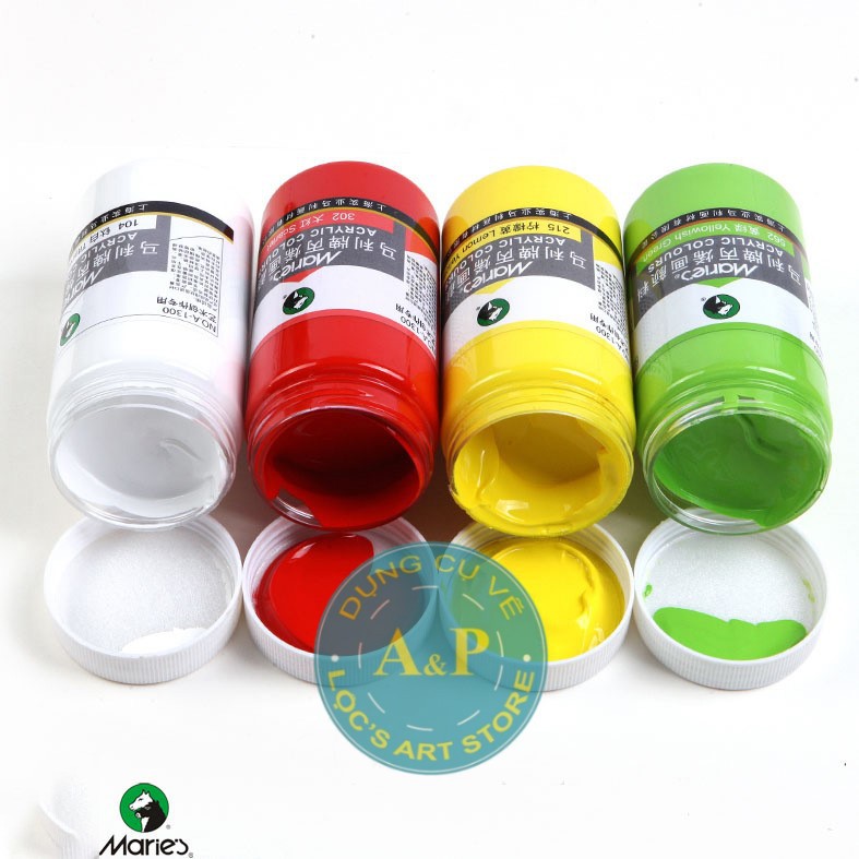 [Lộc'sArtStore] Màu Acrylic Marie's hủ 300ml (Tông Nóng)