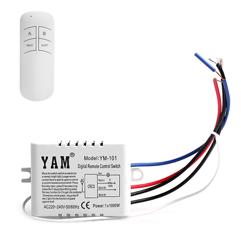 Wireless 1 Channel ON/OFF Lamp Remote Control Switch Receiver Transmitter