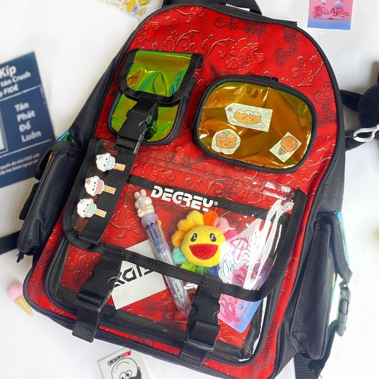 Balo Degrey Đỏ Backpack degrey Red phiên bản giới hạn tết thời trang đi học đi chơi