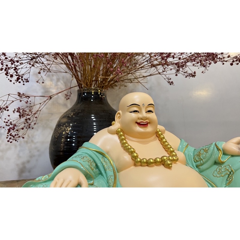 Tượng Phật Di lặc ngồi bao tiền cao 21cm Composite